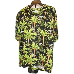 CARIBBEAN MEN’S SHORT SLEEVE Palm Trees SHIRT size Medium